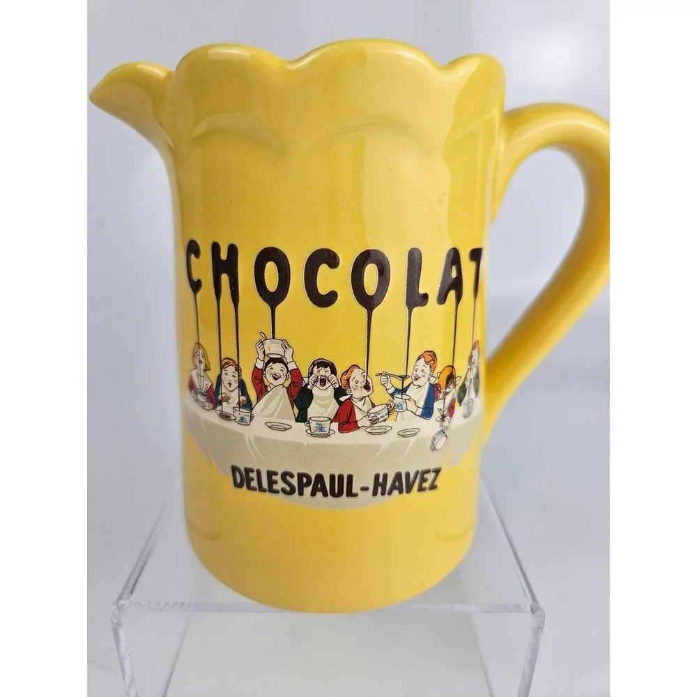 Chocolat Delespaul French Advertising‎ Small Pitcher Yellow France